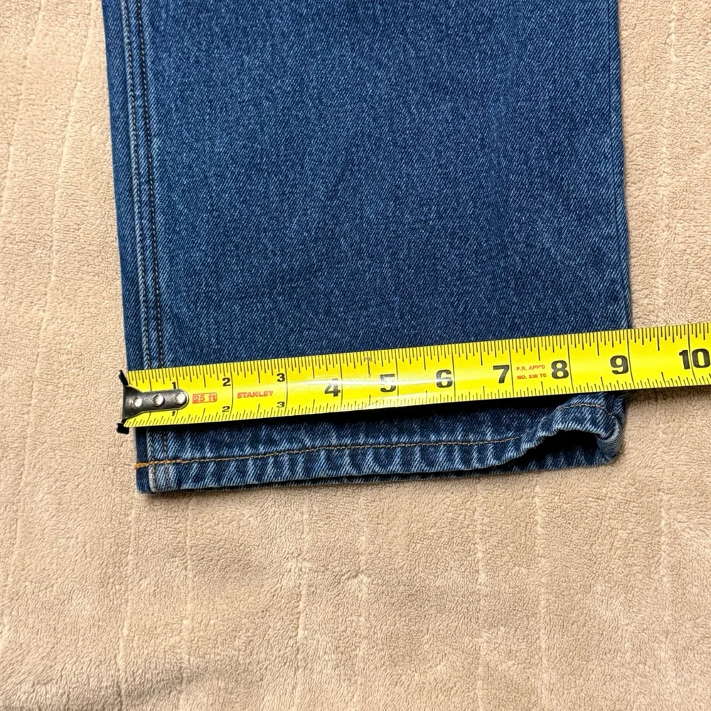 Men's Eddie Bauer Blue Plaid Lined Straight Jeans 38x32